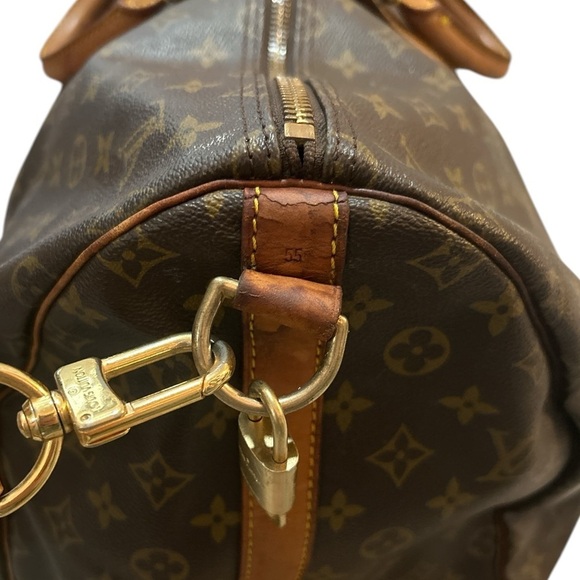 Louis Vuitton Monogram Canvas Keepall Boston Bandouliere 55 Travel Tote Bag - Picture 8 of 14